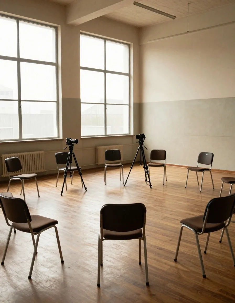 Aula de la escuela revisando material de calle
