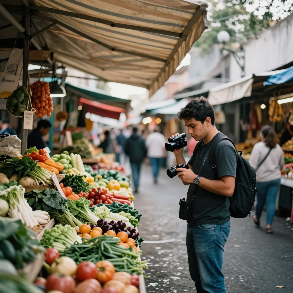 Entrevista corta en mercado callejero
